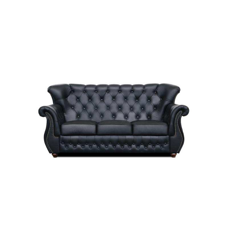 Trzyosobowa pikowana sofa Chesterfield James 