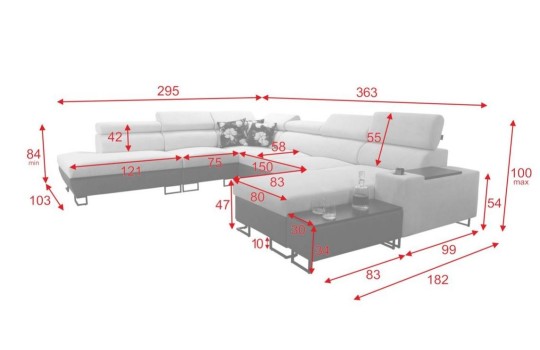 sofa do przestronnego salonu 