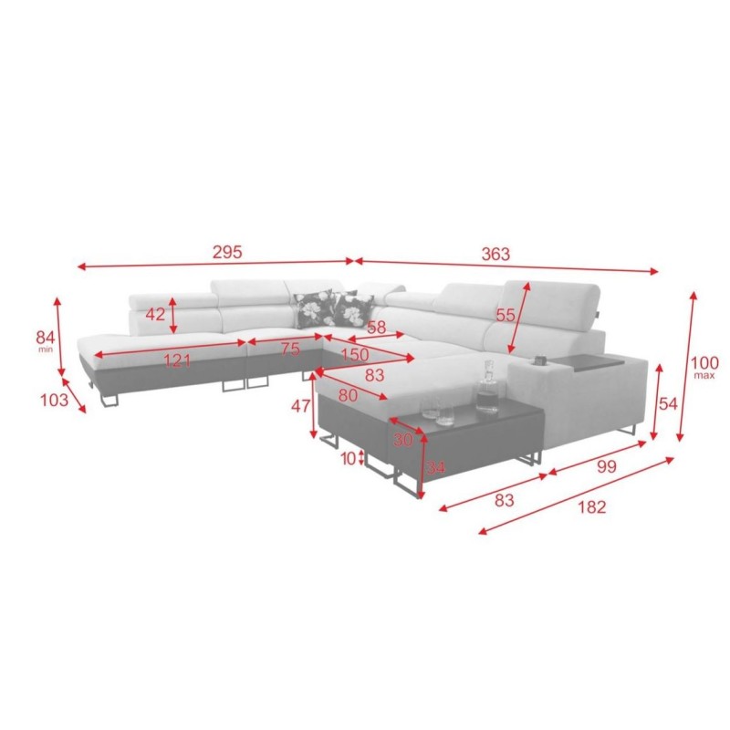 sofa do przestronnego salonu 