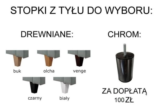narożnik na drewnianych nogach 