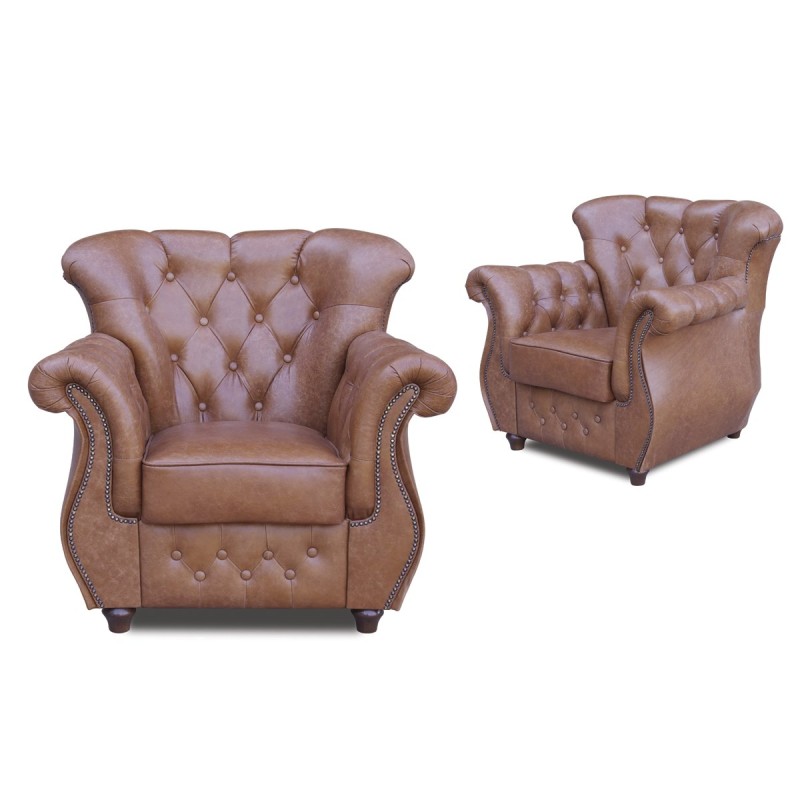 Brązowy skórzany fotel James