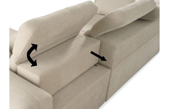 kanapa z przesuwnymi oparciami 