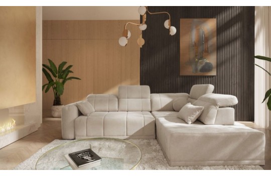 nowoczesny kremowy narożnik 