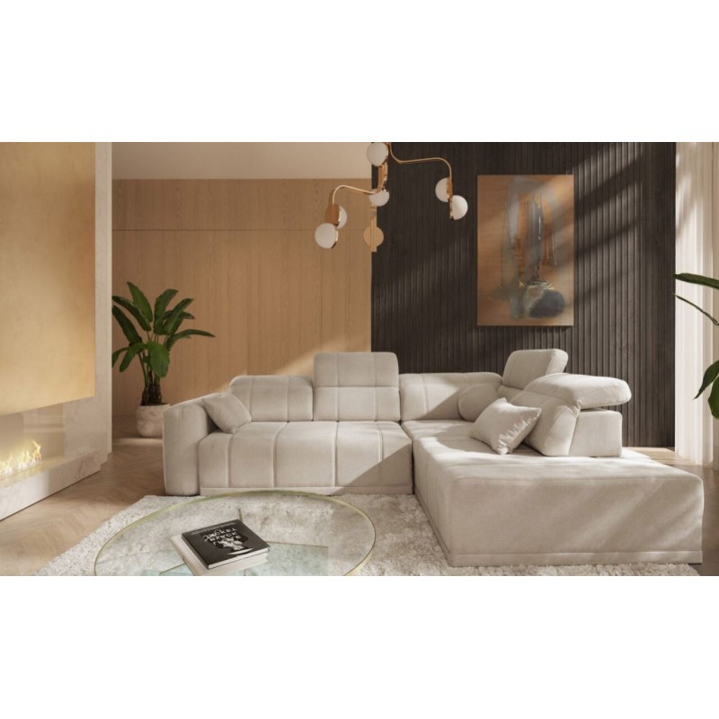 nowoczesny kremowy narożnik 