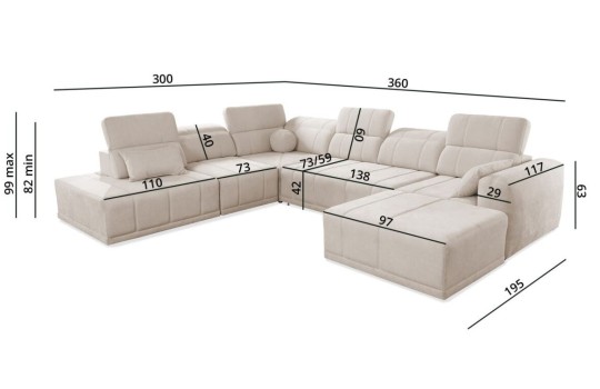 sofa z wysokim oparciem Carlos 