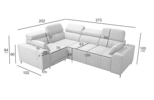 narożnik w kształcie L 