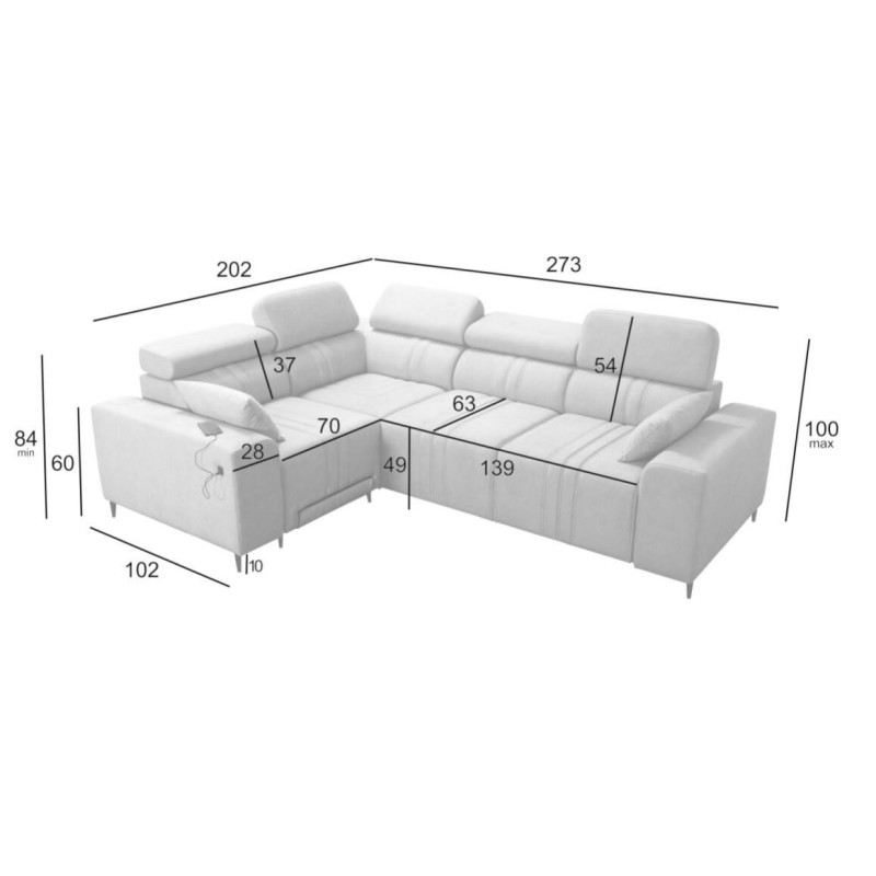 narożnik w kształcie L 