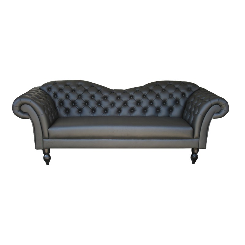 Sofa Chesterfield z czarną tapicerką Isla