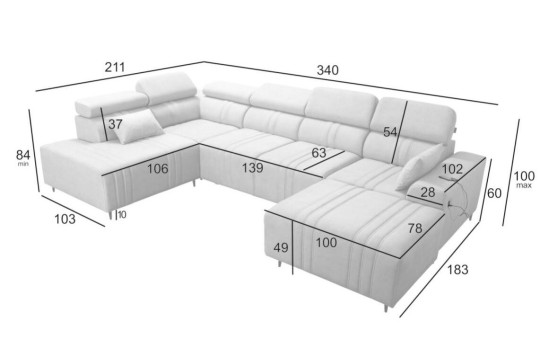 narożnik do dużego salonu 