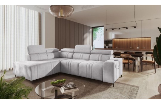 narożnik w szarej tkaninie Ditro 