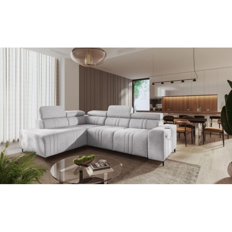 narożnik w szarej tkaninie Ditro 