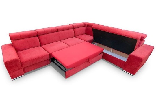 Narożnik z dwoma pojemnikami na pościel 