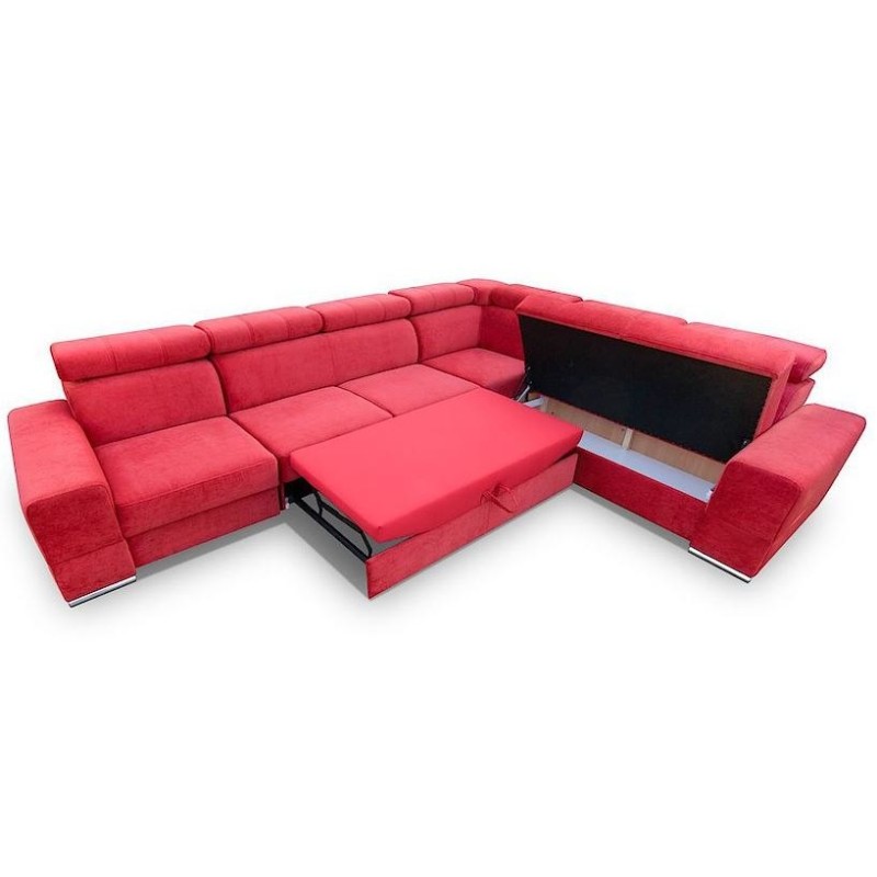 Narożnik z dwoma pojemnikami na pościel 