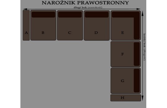 Narożnik z dużą powierzchnią spania Frozen VII