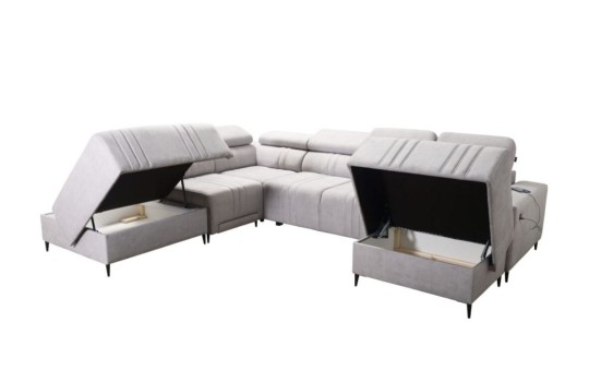 kanapa rogowa z pojemnikami 