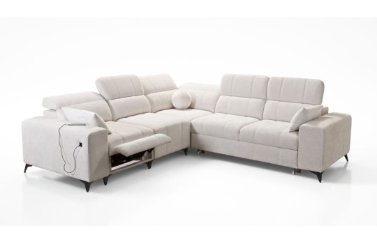 sofa z wysuwanym podnóżkiem Kombo 