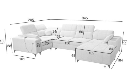narożnik w kształcie litery U 