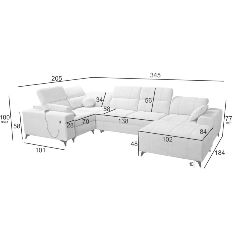 narożnik w kształcie litery U 