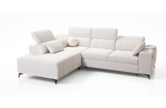 narożnik ze stylowymi przeszyciami 