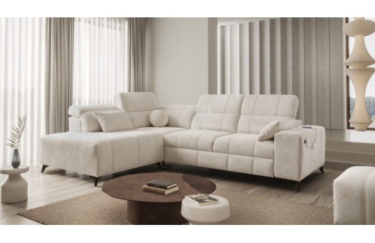 narożnik w kremowej tkaninie 