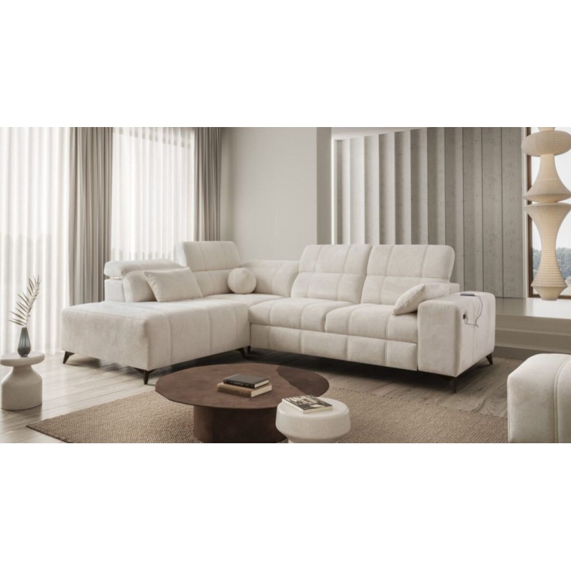 narożnik w kremowej tkaninie 