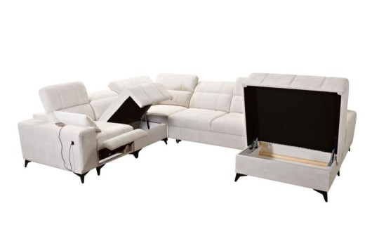 narożnik z dwoma pojemnikami na pościel 