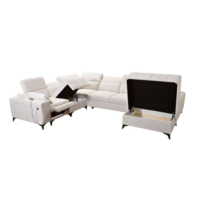 narożnik z dwoma pojemnikami na pościel 