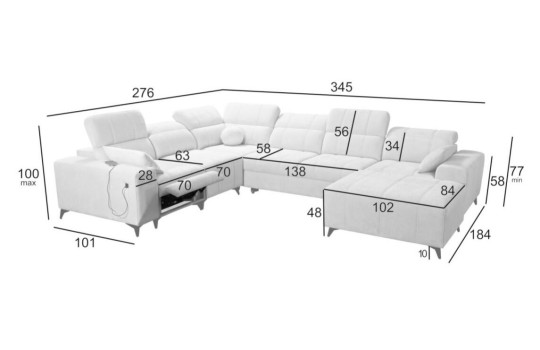 narożnik w układzie U kombo