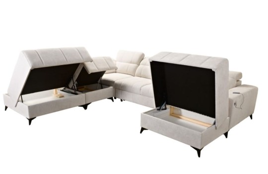 narożnik z dużymi pojemnikami 