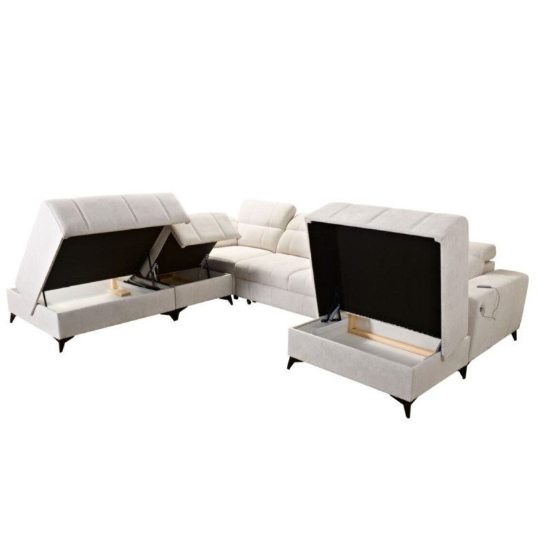 narożnik z dużymi pojemnikami 