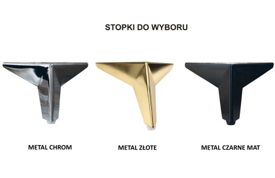narożnik z metalowymi nogami 