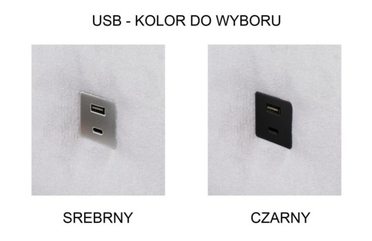 czarne lub srebrne gniazdko usb