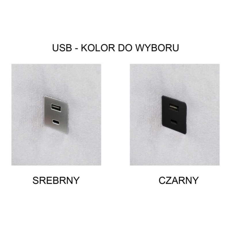czarne lub srebrne gniazdko usb