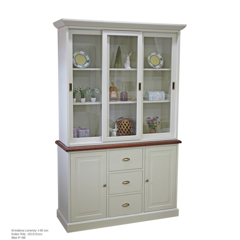 Kredens Lorenty z dębowym blatem P-08