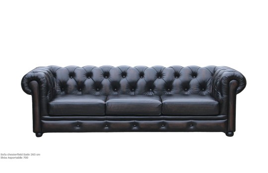  Sofa chesterfield Satin 265 cm w skórze Asportabile 700