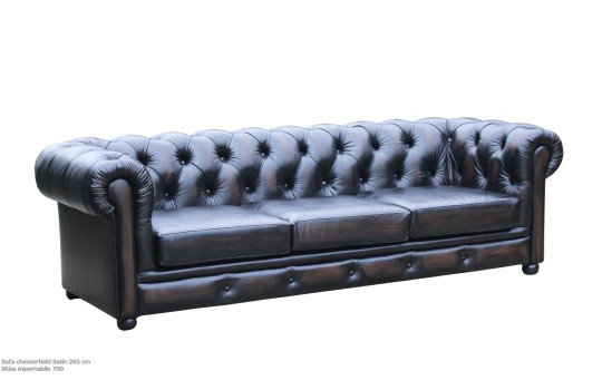  Sofa chesterfield Satin 265 cm w skórze Asportabile 700