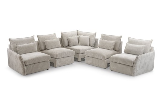 narożnik w tkaninie sztruksowej