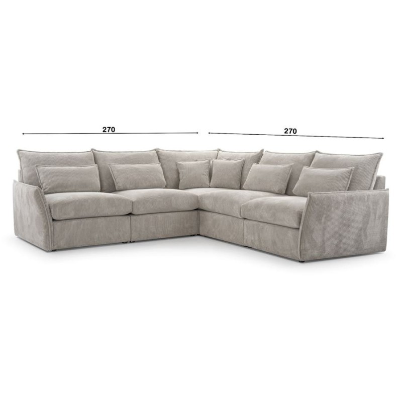 narożnik zbudowany z modułów 