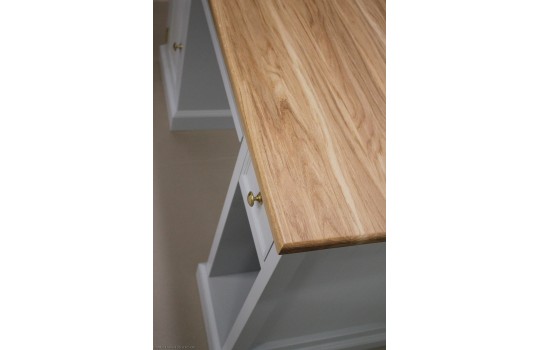 Rustykalne biurko z drewnianym blatem Dalia 