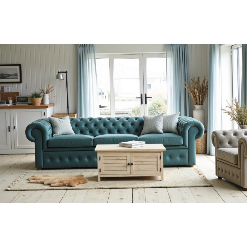 błękitna kanapa chesterfield 