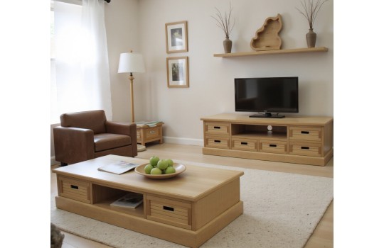 Fornirowany stolik Epos oraz komoda RTV