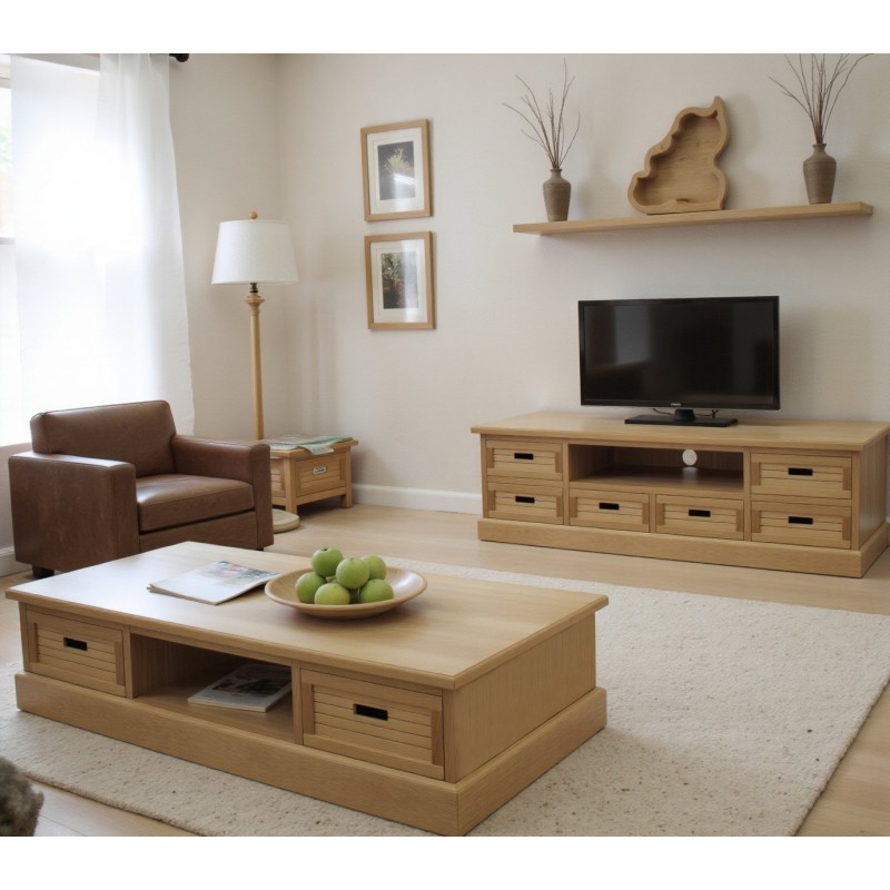 Fornirowany stolik Epos oraz komoda RTV