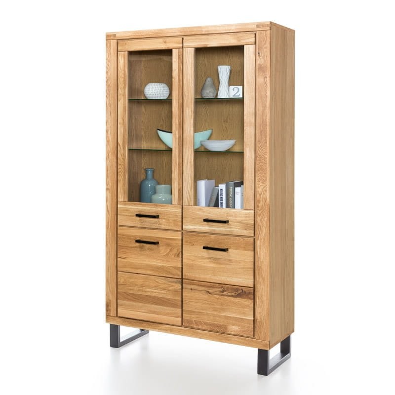 Nowoczesna dębowa witryna Brig 108 cm