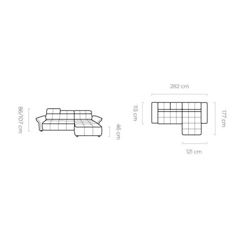 Narożnik rozkładany Atola L 282 x 177 cm 