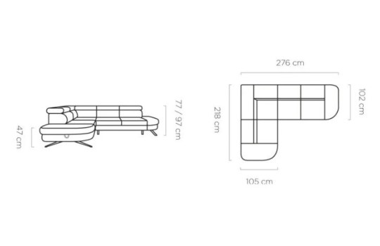 Narożnik rozkładany Egon 276 x 218 cm 