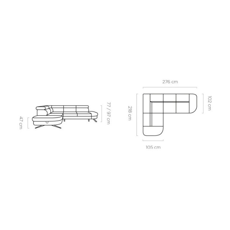 Narożnik rozkładany Egon 276 x 218 cm 