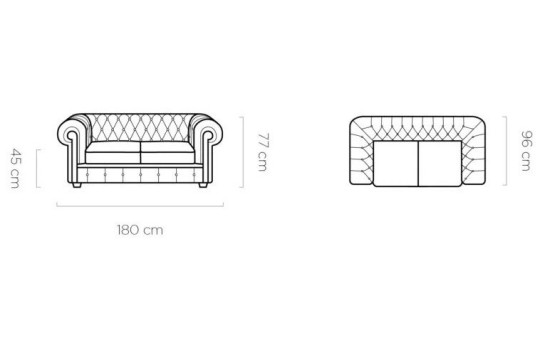 Sofa chesterfield Orlo 180 cm 
