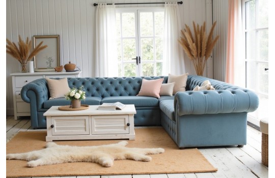 Skórzana sofa chesterfield Retro 270 cm 
