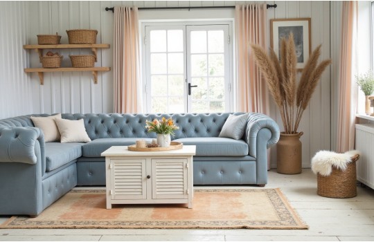 stylowy narożnik chesterfield retro