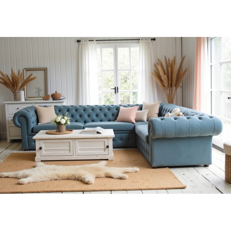 niebieska sofa chesterfield 